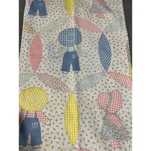 Vintage Sunbonnet Sue, Overall Sam, Cotton-Pink/ Yellow/ Blue Pillow Case